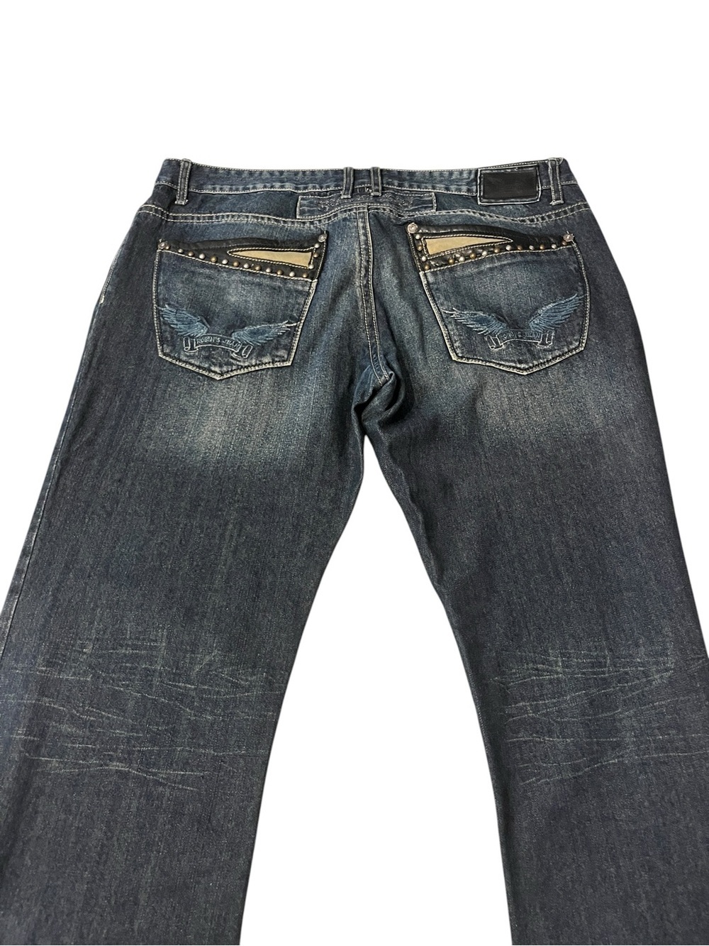 Mens Robin Jeans Sz 42 30 inseam Studs and Bird Design Back Pockets early 2000